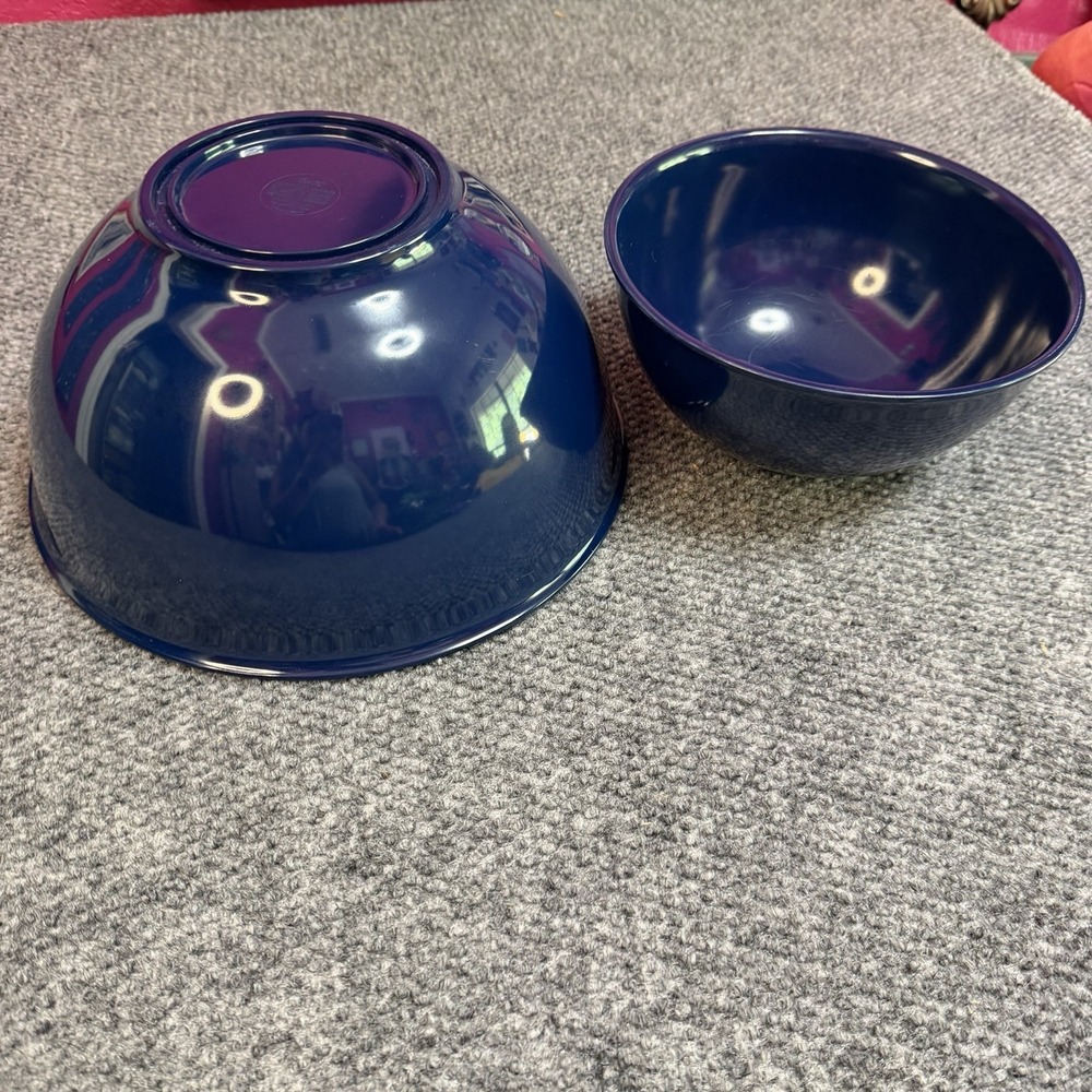 Melamine Williams Sonoma Mixing Bowls 2 Pc Navy 5 Qt And 2 Qt Nesting